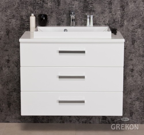 Szafka Fokus New z blatem i białą umywalką
