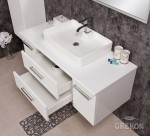 Szafka łazienkowa biała Fokus New z umywalką Elegance 60