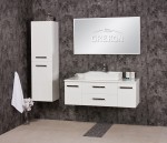 Zestaw białych mebli łazienkowych Fokus New z umywalką Elegance 60