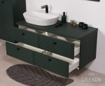 Matowa szafka KODI z ceramiczną umywalką ELEGANCE