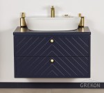 Szafka łazienkowa granatowa 80cm KODI z umywalką