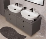 Szara szafka z ceramicznymi umywalkami Elegance