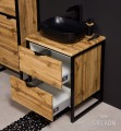 Szafka łazienkowa NEW YORK z czarna ceramiczną umywalką