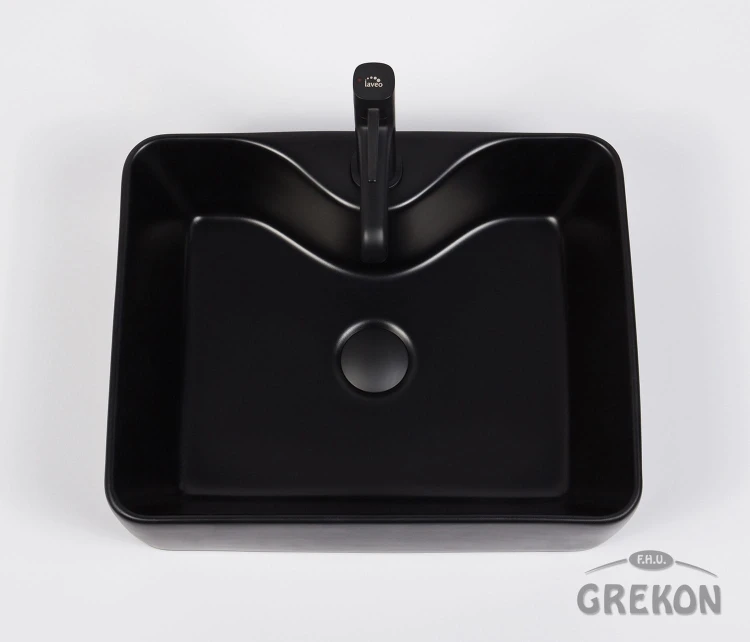 Czarna ceramiczna umywalka BRENDO 470