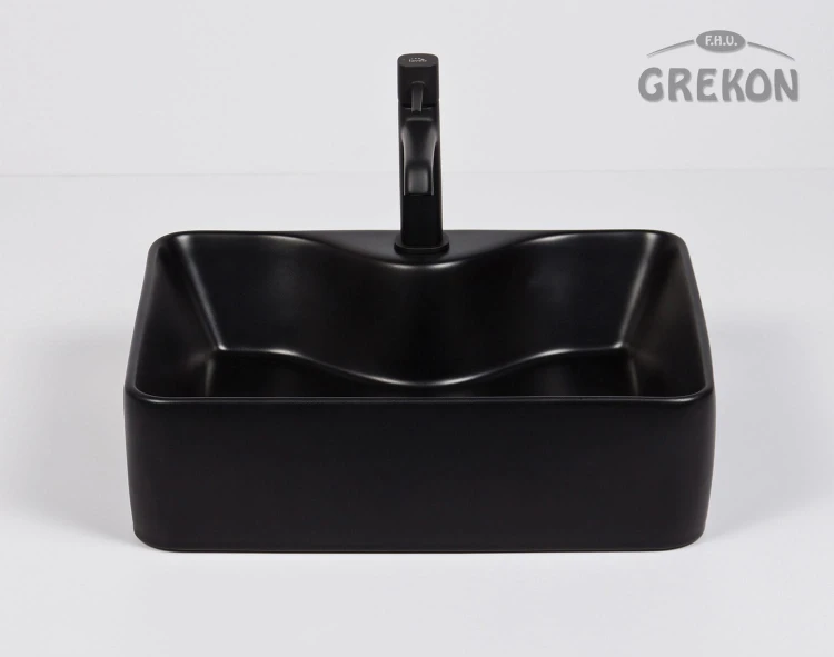Umywalka ceramiczna BRENDO 470 czarny mat