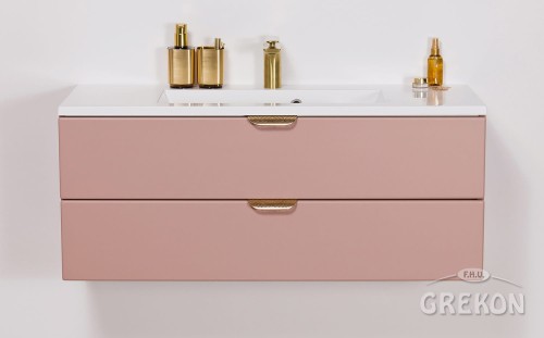 Szafka łazienkowa z serii Magnolia pudrowy róż 100 cm