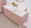 Szafka łazienkowa pudrowy róż z białą dolomitową umywalką KIDDY-1000