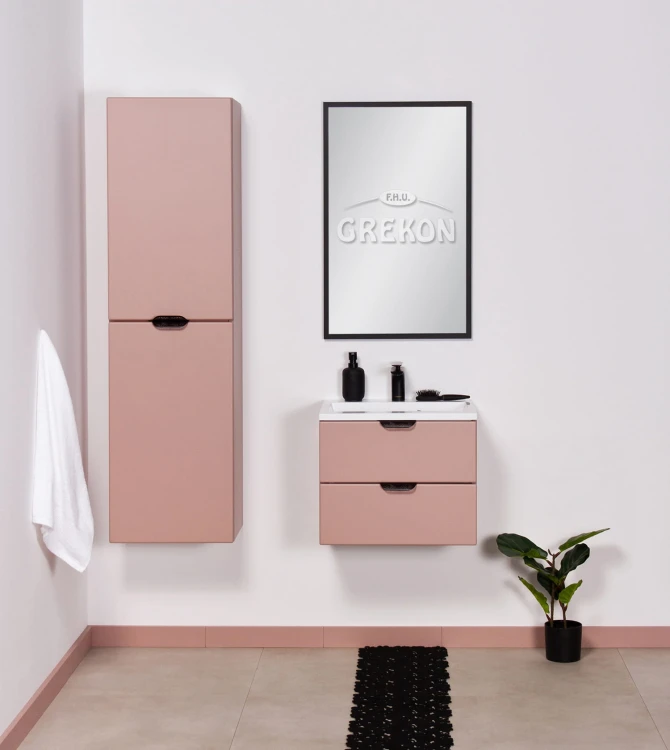 Zestaw mebli łazienkowych Magnolia pudrowy róż