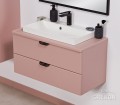 Szafka Magnolia 80 cm pudrowy róż i biała umywalka