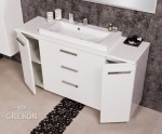 Szafka łazienkowa FOKUS NEW 140 cm z białą umywalką LIV-800C