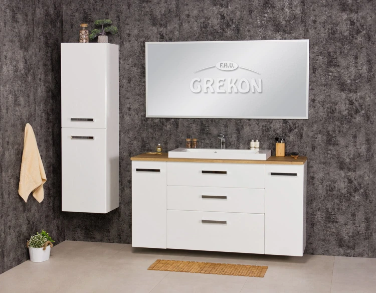 Zestaw białych mebli łazienkowych 140 cm FOKUS NEW