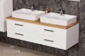 Szafka łazienkowa 140 cm FOKUS NEW z umywalkami ceramicznymi