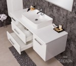 Szafka łazienkowa 140 cm z białą umywalką LUNA-600