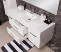 Szafka łazienkowa FOKUS NEW 140 cm z białą umywalką