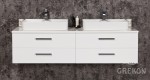 Szafka łazienkowa 160 cm FOKUS NEW z dwiema ceramicznymi umywalkami