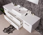 Szafka łazienkowa Fokus New z białą ceramiczną umywalką Luna-600