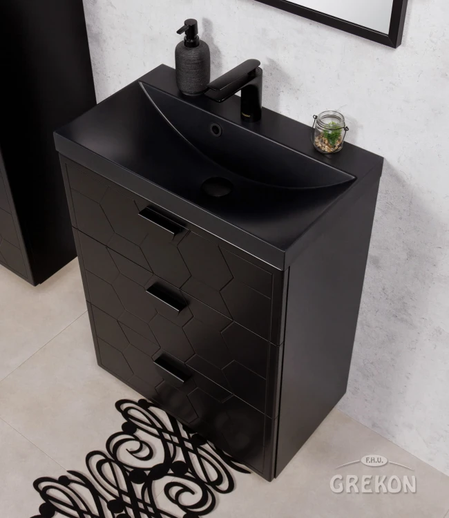 Szafka łazienkowa 60 cm Domino czarna