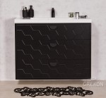 Szafka łazienkowa czarna 100cm DOMINO z umywalką białą