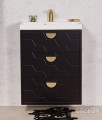 Czarna szafka łazienkowa ze złotymi uchwytami Domino