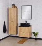 Meble łazienkowe naturalny dąb seria Brendo