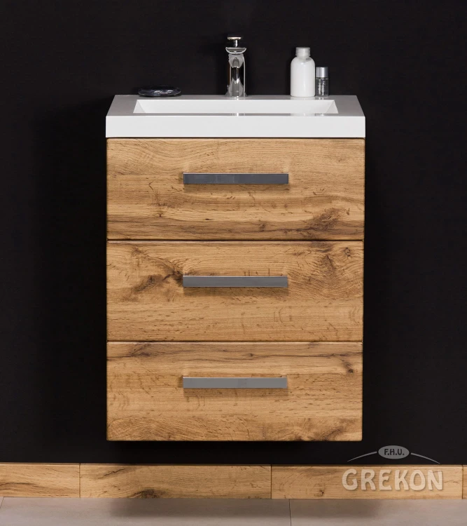 Prostokątna szafka łazienkowa w kolorze natural eiche 50 cm