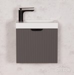 Szafka łazienkowa szara 40cm FRESCO z umywalką