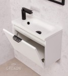 Biała szafka łazienkowa 40cm z frezowanym frontem
