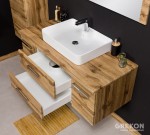 Szafka 120 dąb naturalny z nablatową umywalką