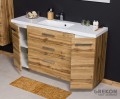 Elegancka i nowoczesna szafka łazienkowa z białą dolomitową umywalką