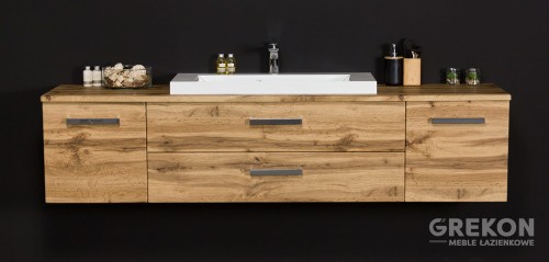 Elegancka szafka łazienkowa w kolorze naturalnego dębu Fokus New
