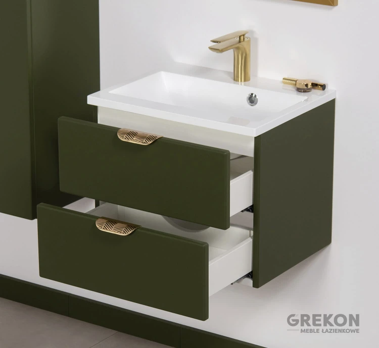 Szafka łazienkowa 50 cm kolor oliwkowy seria Magnolia