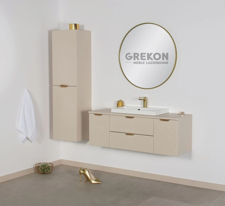 Zestaw beżowych mebli do łazienki seria Magnolia