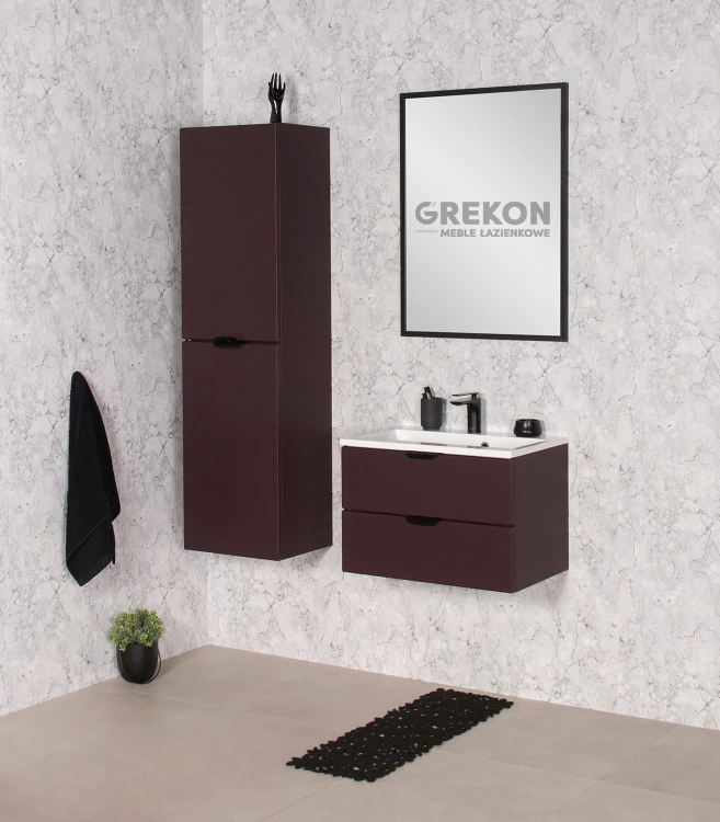 Seria bordowych mebli łazienkowych Magnolia