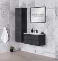 Zestaw szarych mebli łazienkowych Victa Lamello