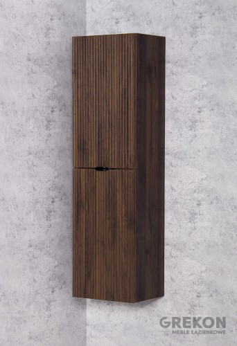 Wiszący regał z koszem w kolorze matowy orzech 40x143,5 cm Victa Lamello