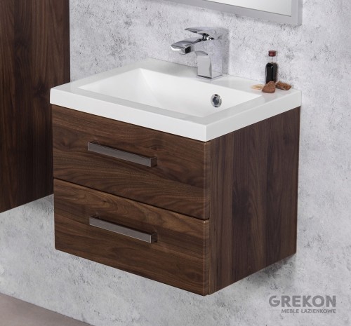 Elegancka szafka łazienkowa brązowy kolor 50 cm