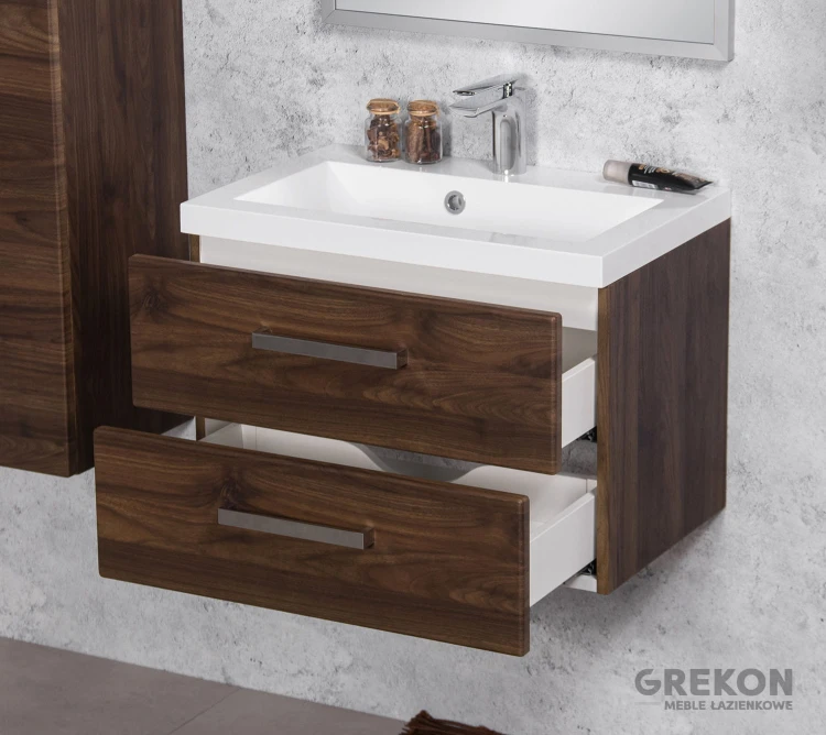 Elegancka szafka łazienkowa brązowa 50 cm