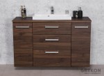 Szafka łazienkowa orzech 120cm FOKUS NEW z blatem i umywalką