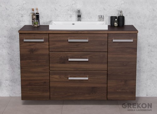 Wisząca szafka łazienkowa 120 cm brązowa