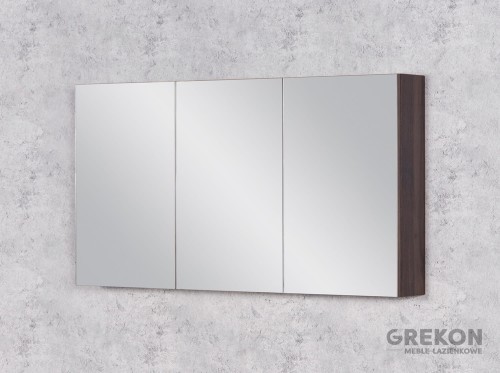 Szafka łazienkowa 120x65 cm z lustrem kolor orzechowy brąz