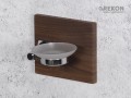 Mydelniczka do łazienki na płycie meblowej w kolorze brązowym