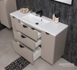 Beżowa szafka łazienkowa 120 cm z trzema szufladami kolekcja Victa Lamello