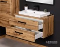 Szafka 80 cm z białą nablatową umywalką seria Fokus New Loft