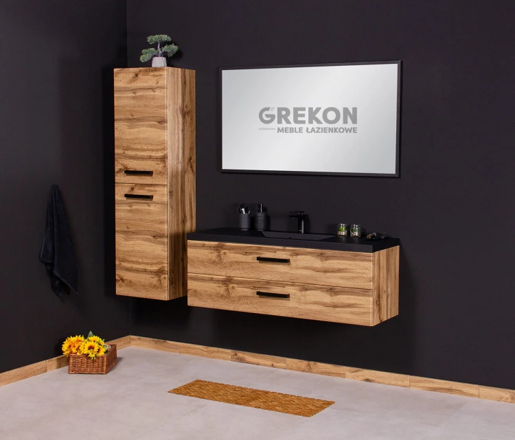 Zestaw mebli łazienkowych Fokus New Loft w matowym kolorze naturalnego dębu