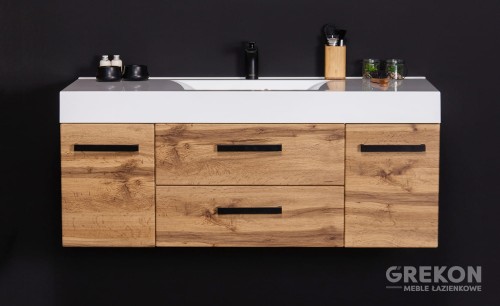 Nowoczesna i elegancka szafka w matowym kolorze naturalnego dębu szerokość 120 cm