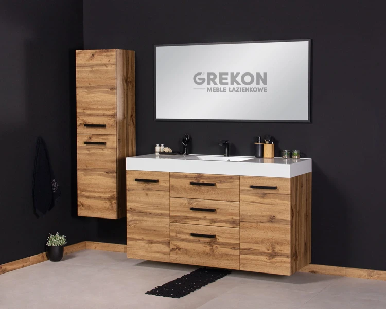 Komplet mebli łazienkowych w kolorze naturalnego dębu z kolekcji Fokus New Loft