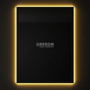 Lustro łazienkowe w czarnej ramie aluminiowej podświetlane LED 60x80cm