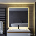Lustro LED w czarnej aluminiowej ramie 80x80 cm
