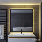 Lustro LED w czarnej aluminiowej ramie 80x80 cm
