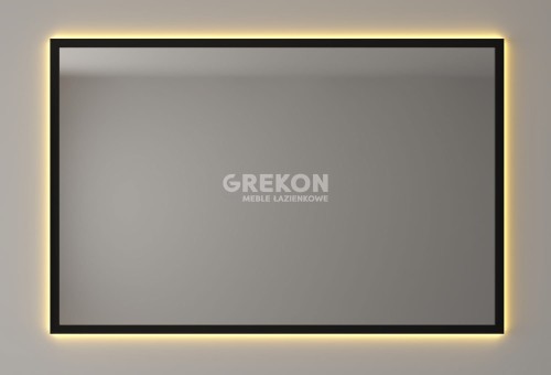 Lustro LED 100x65 cm w czarnej aluminiowej ramie